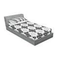 thumbnail image 2 of Ambesonne Vintage Fitted Sheet & Pillow Sham Set, Scandinavian Celtic, Twinxl, Grey White, 2 of 2