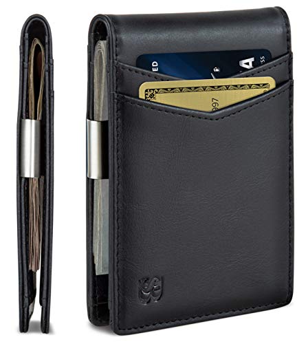 Serman Brands Money Clip Wallet | Mens Wallets slim | Front Pocket | RFID Blocking Card Holder | Minimalist Mini Bifold | Charcoal Black - image 2 of 3