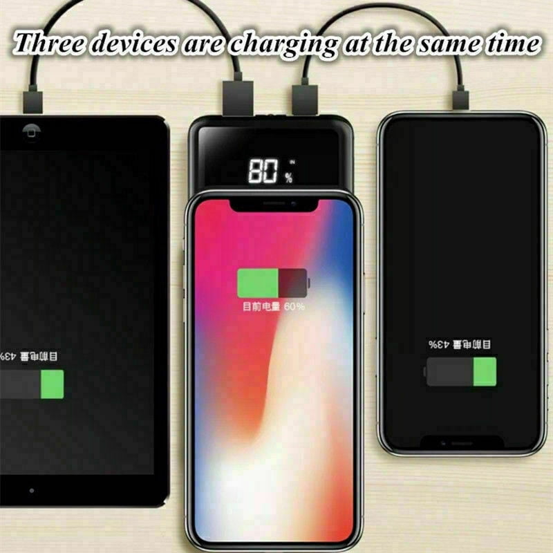 1000000mAh Qi Wireless Power Bank Backup Fast Portable Charger External Battery