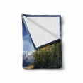 thumbnail image 2 of Alaska Soft Flannel Fleece Throw Blanket, Turnagain Arm of the Cook Inlet Anchorage Idyllic Lakeside Photography, Cozy Plush for Indoor and Outdoor Use, 60" x 80", Lime Green Navy Blue, by Ambesonne, 2 of 6