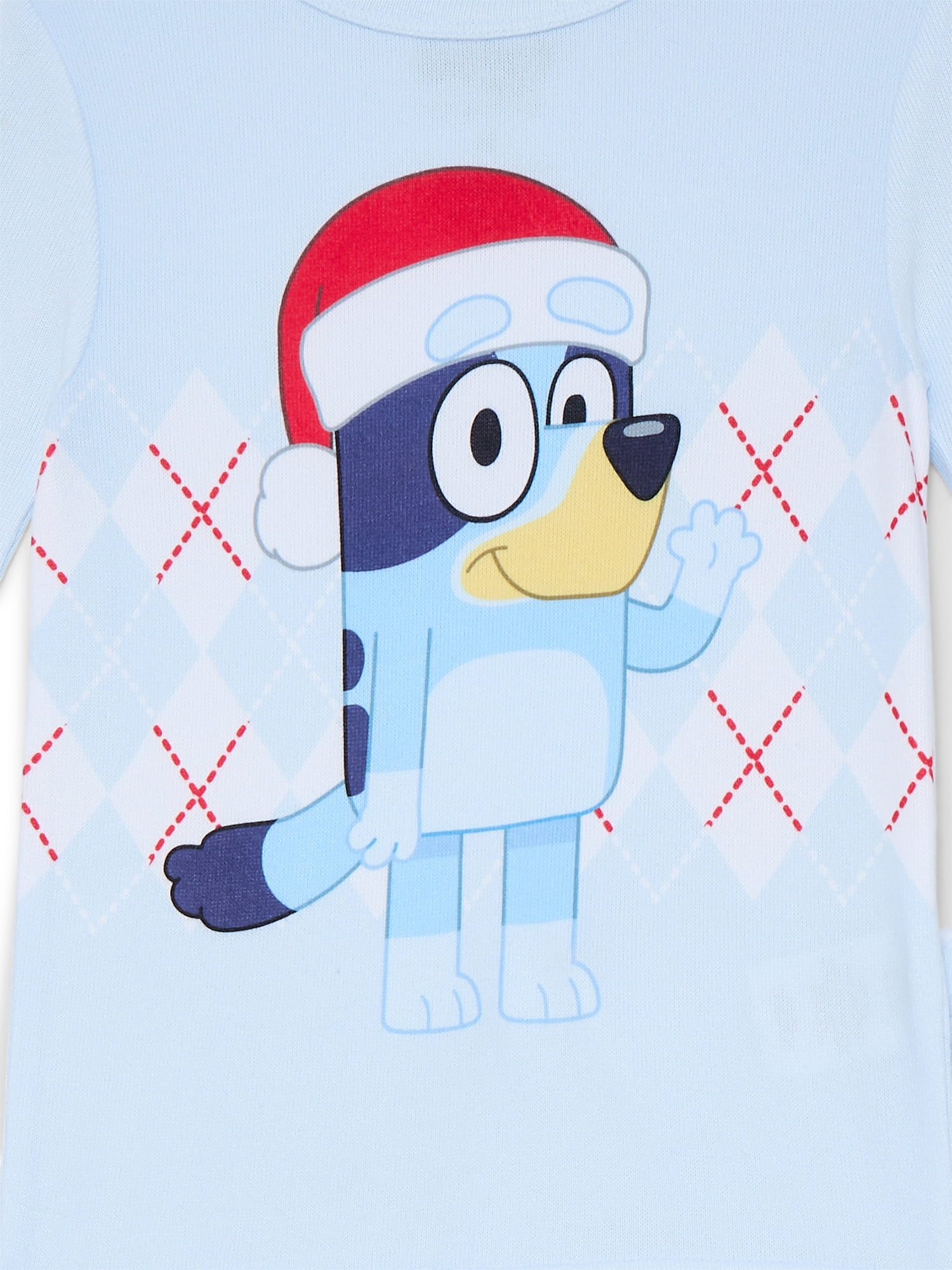 Bluey Girls Holiday Long Sleeve Top and Pants Snug Fit Pajama Set, 2-Piece, Size 4-10