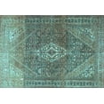 thumbnail image 1 of Ahgly Company Indoor Rectangle Medallion Light Blue Traditional Area Rugs, 5' x 7', 1 of 4