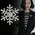 thumbnail image 6 of EOEMY Wedding Silver Plated Snowflake Diamante Brooch Rhinestone Crystal Broach Pin, 6 of 9