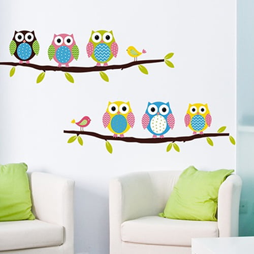 Children Room Decoration Owls Photo Frame Decor Stickers Wall Decals Winnie Pooh 