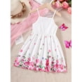thumbnail image 4 of Mikrdoo Kid Toddler Girls Dress 4T 5T 6T 7T Girls Floral Print Elegant Straps Summer Sleeveless Dress One Piece Party Dress,As Gift, 4 of 9
