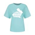 thumbnail image 4 of Aihuaihua Easter Shirts for Women Christian Shirts Rabbit Easter for Jesus Shirt Easter Gift Graphic Casual Tee Tops Mint Green S, 4 of 5