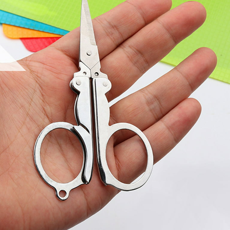 Mini Fodable Scissor Retractable Handwork Art Scissors Tools DIY Office  Safe Folding Scissor Mini Stainless Steel Art Scissor