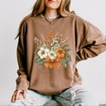 thumbnail image 2 of Coquette Orange Bow Fall Floral - Women's Lightweight Garment Dyed Sweatshirt, 2 of 14