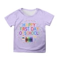 thumbnail image 3 of LILIYA Toddler Girl Back To School Outfit Happy Kindergarten 1st Grade Casual Summer Short Sleeve Embroidered T-Shirt Toddler Girl Summer Clothes, 3 of 5