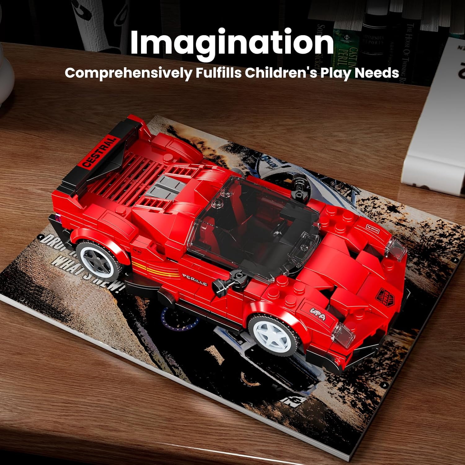 Speed Champion P80C Racing Car Building Kit with Acrylic Display Case, 27069 Collectible Model Car Kits, Building Blocks Kit Racing Toy Cars for Adult (453 PCS)