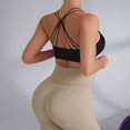 thumbnail image 3 of Womens Sports Bras Beautiful Back Running Sports Bra Medium And High Yoga Wear Shockproof Gathered Bra Fitness Wireless Bras for Women Black L, 3 of 4