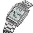 thumbnail image 3 of Fashion Men's Digital Analog Watches Square Face Sport Casual Dual Display Multifunctional Wristwatch for Men with Alarm Waterproof LED Luminous, 3 of 8