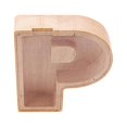 thumbnail image 1 of EeaseCA 1pc P Shape Piggy Bank Coins Container Coin Box Bamboo Coin Box for Home (Khaki), 1 of 7