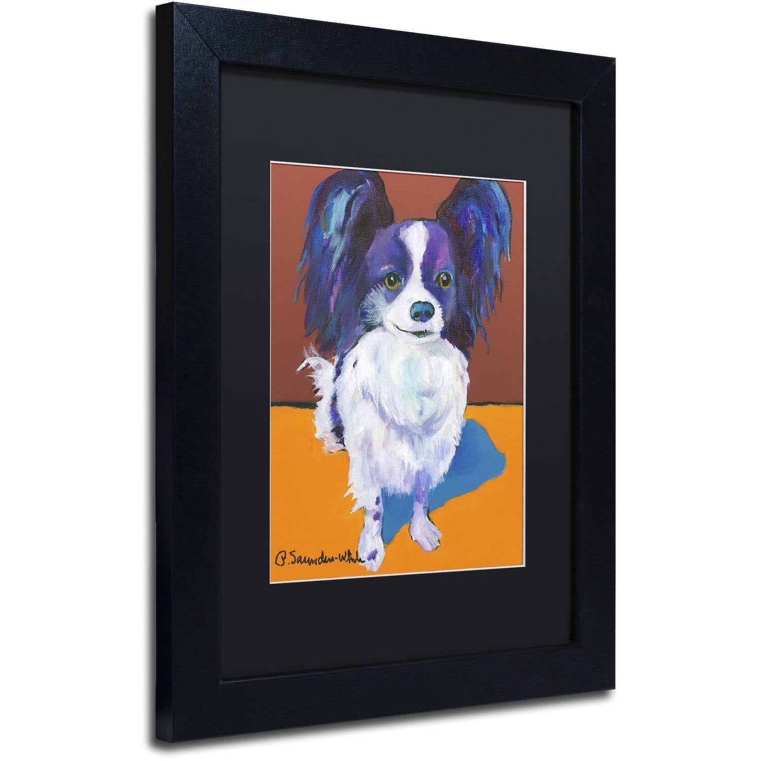 Trademark Fine Art "Nik" Canvas Art by Pat Saunders-White, Black Matte, Black Frame