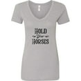 thumbnail image 3 of Inktastic Hold Your Horses Women's V-Neck T-Shirt, 3 of 5