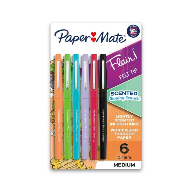 Paper Mate Flair Pens, Scented Felt Tip, 0.7 mm, 6 Count
