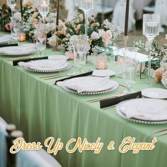 6 Pack Sage Green Tablecloths for 6 Foot Rectangle Tables 60 x 102 Inch - 6ft Rectangular Bulk Linen Polyester Fabric Washable Long for Wedding Reception Banquet Party Buffet Birthday