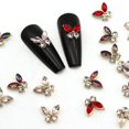 thumbnail image 5 of Ventas promocionales 40 piezas de dijes de mariposa en 3D para uñas, diamantes de imitación en 3D, cristales AB, decoración de uñas, piedras preciosas de metal, cristales brillante, 5 of 5
