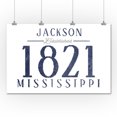 thumbnail image 2 of Jackson, Mississippi, Established Date (Blue) (36x54 Giclee Gallery Art Print, Vivid Textured Wall Decor), 2 of 3