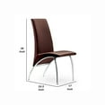 thumbnail image 5 of BenJara Roan 17 Inch Accent Side Chair, Chrome Legs, Dark Brown Vegan Faux Leather, 5 of 5