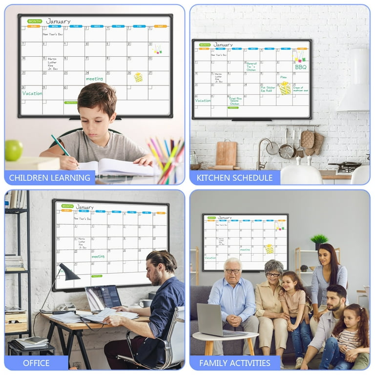 Family Wall Calendar Custom 24x36 Framed Chalkboard, Dry Erase Calendar,  Monthly Calendar for Home, Office or Classroom, Reusable 24178 