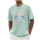 thumbnail image 5 of Camisas de Manga Larga para Hombres Imprimir Casual Cuello Redondo Blusa de Manga Corta, Camisas de Lino para Hombres, 5 of 8