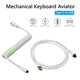 thumbnail image 5 of Cable de aviador en espiral para teclado mecánico con conector tipo C a USB (verde azul) Likrtyny Para estrenar, 5 of 8