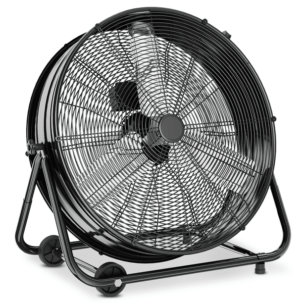 mollie 24" High Velocity Floor Fan with Wheels, Heavy Duty Metal