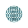 thumbnail image 3 of Unique Loom Matrix Trellis Collection Area Rug - Tile (3' 3" Round Blue/Ivory), 3 of 7