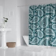 thumbnail image 2 of Teal Paisley Pattern Shower Curtain 84"x72" ,Bathroom Decorative Shower Curtains Set with 12 Hooks,Modern Waterproof Washable Shower Curtain, 2 of 6