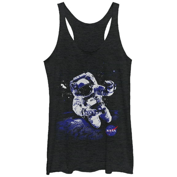 Women's NASA Astronaut Racerback Tank Top Black Heather Medium