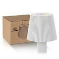thumbnail image 4 of Grey Ghost Gear Modern Cordless White Table Lamp with White Pleated Shade, 4 of 10