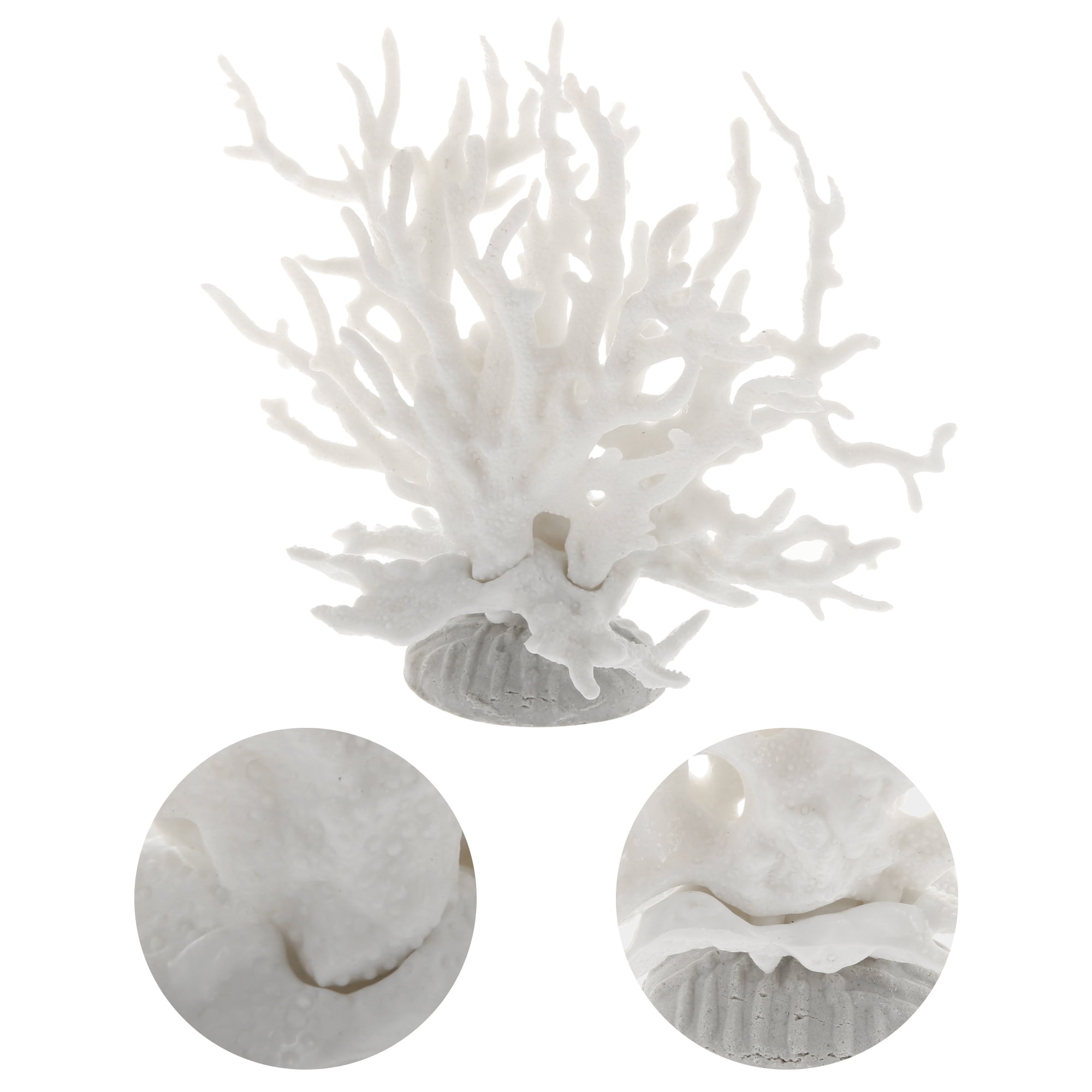 Unique Bargains Coral Reef Decor Mini Faux for Aquarium Decorations White 6.5x5.83 inches