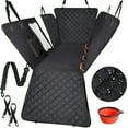 thumbnail image 1 of Heavy-Duty Waterproof Dog Back Seat Cover - Durable 600D Polyester, Scratchproof Non-Slip w/Mesh Window, Quilted Design, Safety Harness & Rope Included, Fits Cars/Trucks/SUVs, Elevated Pet Seat, 1 of 7