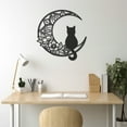 thumbnail image 5 of LaModaHome Exclusive Cat Sitting On The Moon Metal Wall Art Decor – Durable & Artistic Metal Wall Art for Home and Office Decor, Perfect for Any Interior Design Aesthetic, 5 of 5
