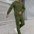 thumbnail image 4 of LNZGNM Green Track Suits Mens Gym Sweatsuits for Men Set Autumn Hoodie and Sweatpants Set Casual Jogging Suits Sets with Pockets, Army Green L, 4 of 9