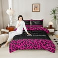 thumbnail image 4 of jejeloiu Inspirational Quote Theme Bedding Comforter Set,Wild Cheetah Texture Twin Comforter Sets,Hotpink Black Bedding Set For Girls Boys,Microfiber Bedroom Decor Reversible,2pcs, 4 of 8