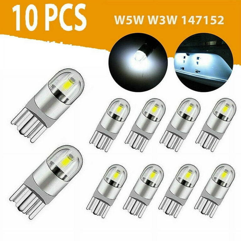 10Pcs 6000K Canbus T10 168 194 W5W Dome License Side Marker LED