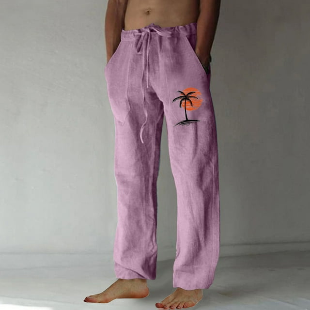 Pantalones largos para hombre, moda, estampados, casuales, cintura elástica con bolsillo, pantalones deportivos, pantalones de poliéster para hombre.