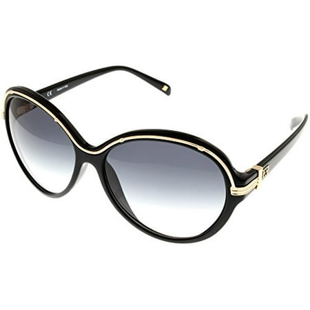 Escada Sunglasses Womens SES162 0Z42 Black Rose Gold Trim Round Size: Lens/ Bridge/ Temple: 60-15-130