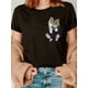 thumbnail image 1 of Dog Print Crew Neck T-Shirt, Casual Short Sleeve T-Shirt For Spring & Summer, Women's Clothing, 1 of 6