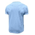 thumbnail image 5 of Gamivast Henley Shirts for Men Short Sleeve Slub Texture Button Placket Tee Shirts Slim Fit Plain Summer Casual Shirts Breathable Daily Beach Holiday, 5 of 6