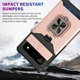 thumbnail image 7 of For Google Pixel 6a Case with Card Holder & 360° Magnetic Ring Stand Heavy Duty Camera Lens Slide Dual Layer Shockproof Hidden Card Slot Slim Wallet Phone Case Cover for Women Men,Rosegold, 7 of 7