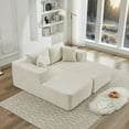 thumbnail image 3 of 73.6" Double Chaise Lounges Indoor, Oversized Sectional Sleeper Cloud Couch, Upholstered Corduroy Boneless Loveseat for Living Room, No Assembly Required, Beige, 3 of 8