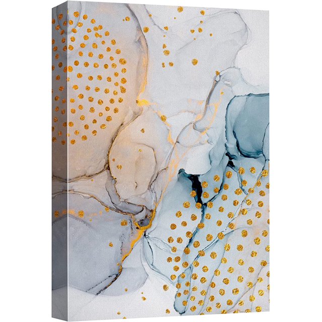 Impression sur Toile Art Mural Géométrique Aquarelle Collage de Points Formes Abstraites Illustrations Art Moderne Décoratif Minimalisme Relax/Zen Coloré Bohème Chic pour Salon, Chambre, Bureau - 12"x18 Pouces