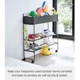 thumbnail image 3 of Yamazaki Home Entryway Storage Cart, Black, Steel,  Holds 6 pairs of shoes, Wheels, 3 of 8
