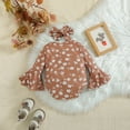 thumbnail image 2 of Gibobby Mameluco para niño con estampado floral de manga larga para niñas pequeñas, mono de otoño para recién nacidos, ropa(Caqui, 9-12 Meses), 2 of 5