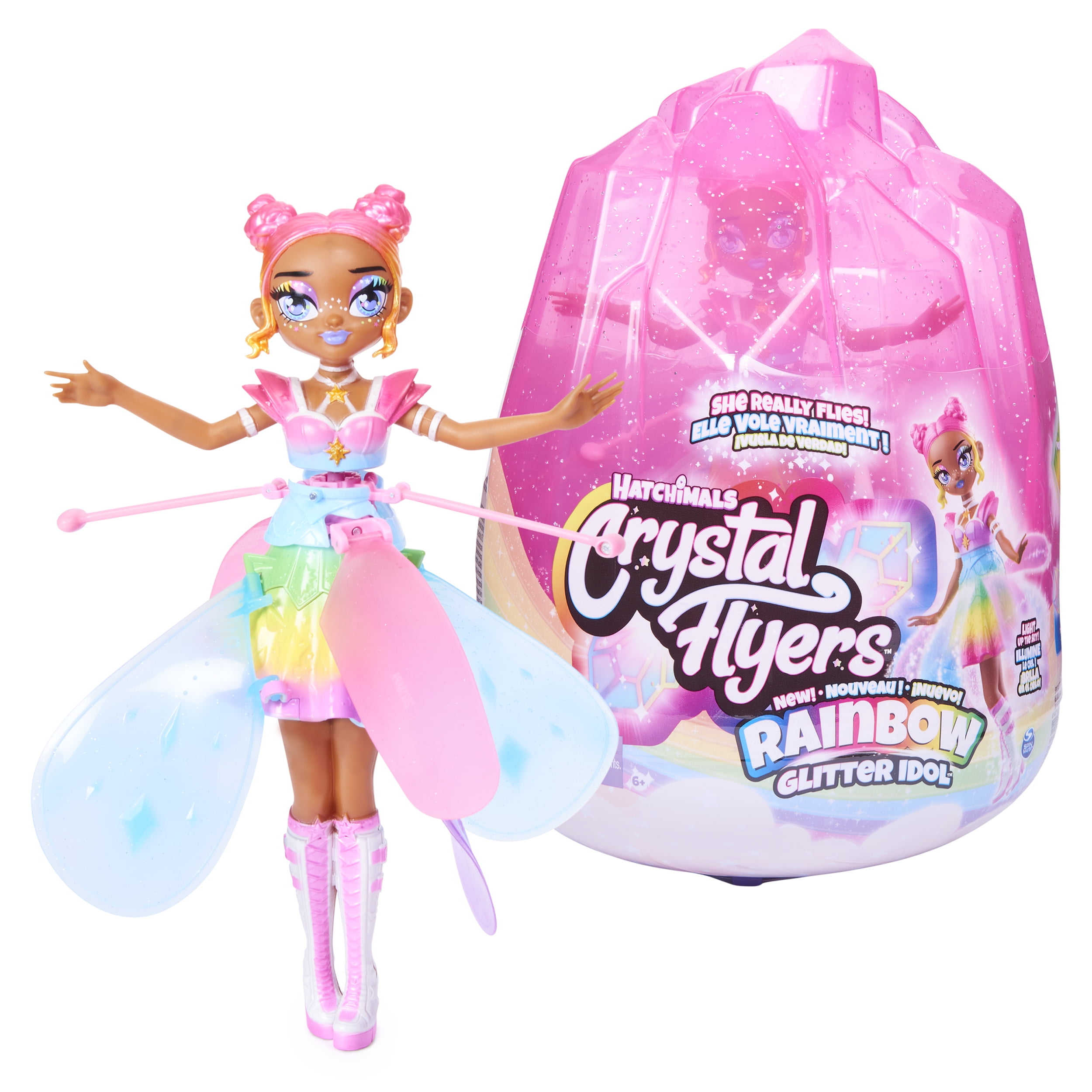 6059446 Spin Master Hatchimals Pixies Crystal Flyers Pink Magical Flying Pixie Toy for sale online 