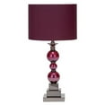 thumbnail image 2 of Urban Designs Loft Chic Metal & Glass Table Lamps (Set of 2) Purple Red, 2 of 7