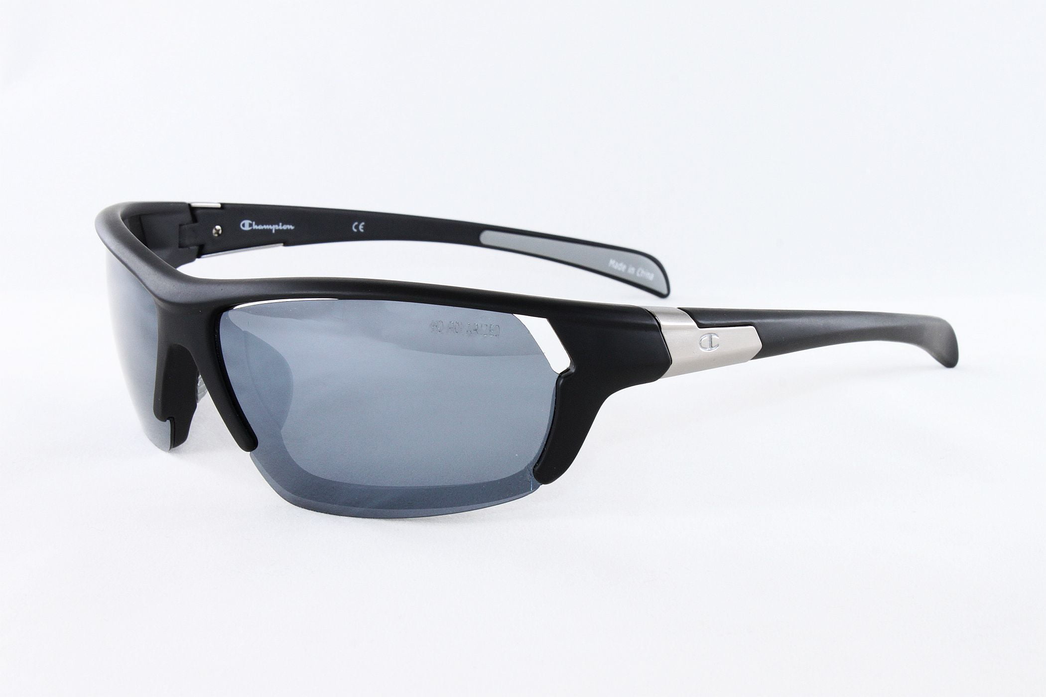Champion Mens Polarized Sport Sunglasses Black